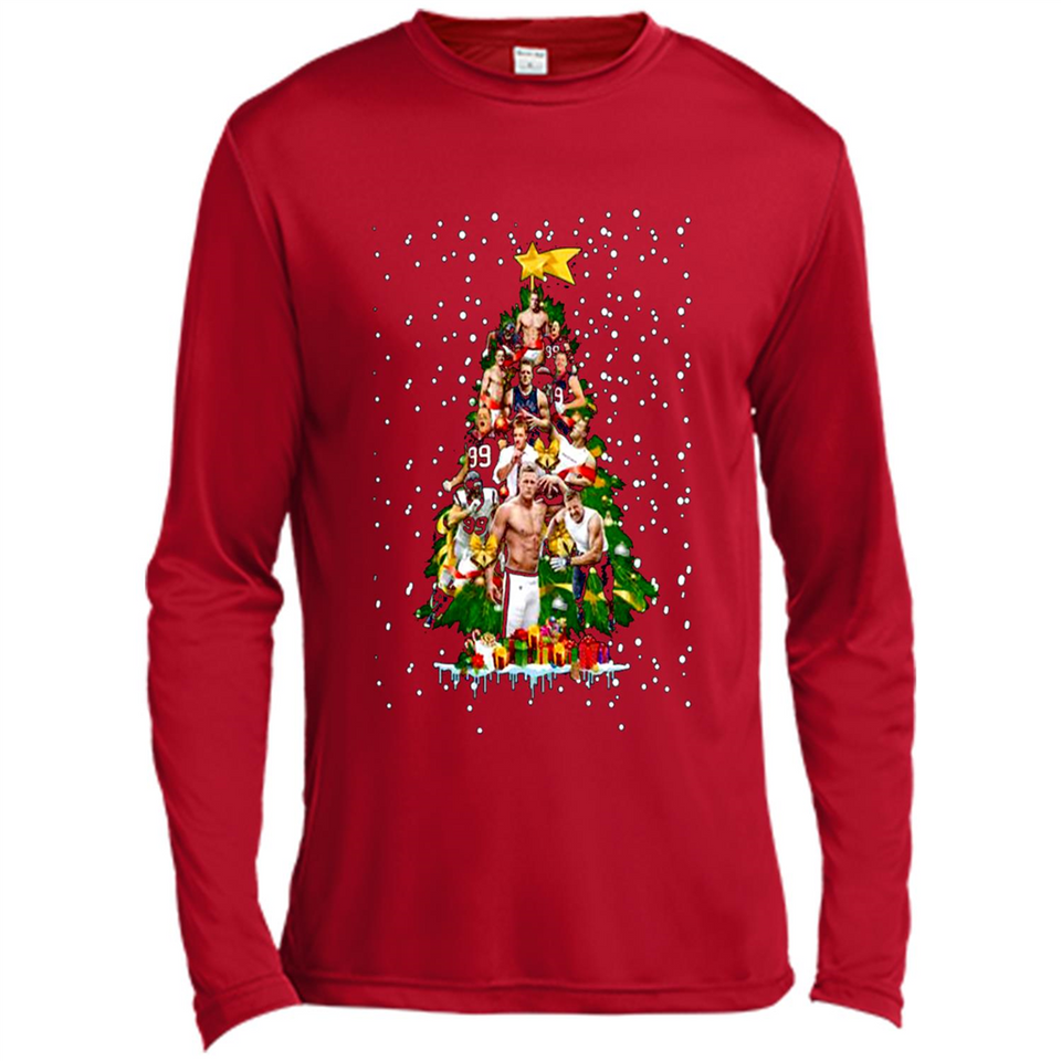 J.J. Watt Christmas Tree ugly sweater PINGPONG