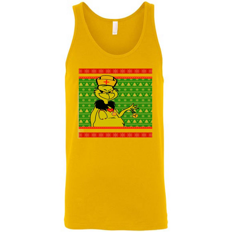 Grinch Nurse Ugly Christmas Sporty T-Shirt PINGPONG - Canvas Unisex Tank