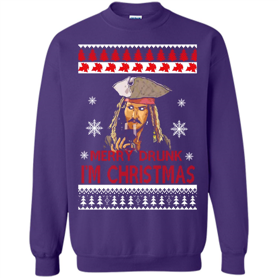 Jack sparrow Merry Drunk I'm Christmas - Sweatshirt