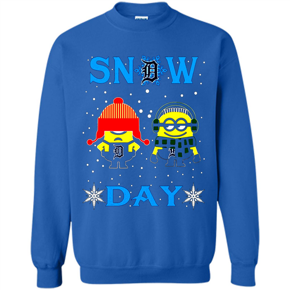 Snow Day Shirt For Detroit Tigers Vs Minion Fans pingpong