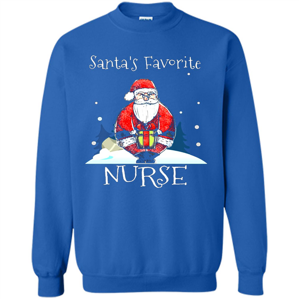 Funny Christmas Nurse Shirt, Santa_s Favorite Nurse - Sweatshirt