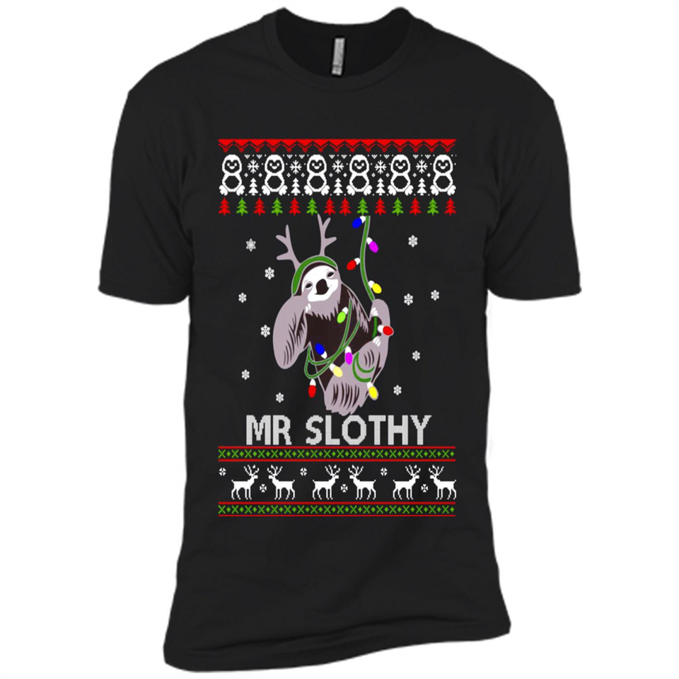 Mr Slothy Christma - Premium Short Sleeve T-Shirt