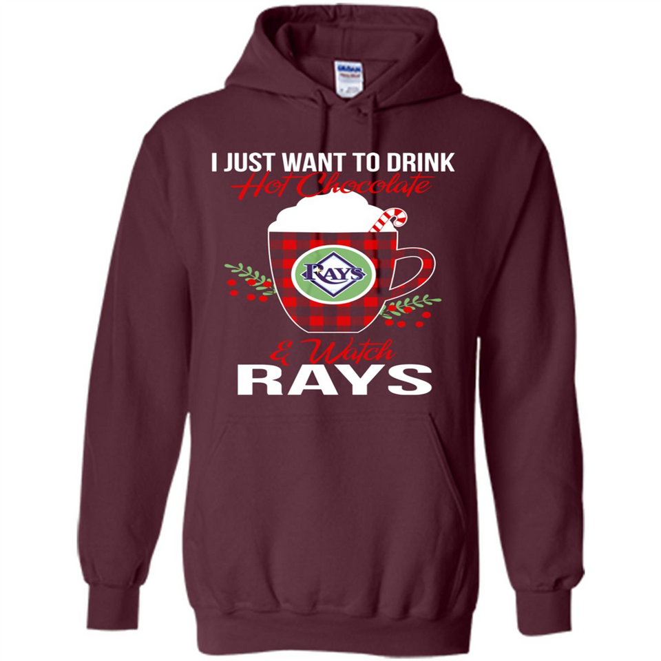 I Just Want To Drink Hot Chocolate & Watch Tampa Bay Rays Ugly Christmas Sweater PINGPONG