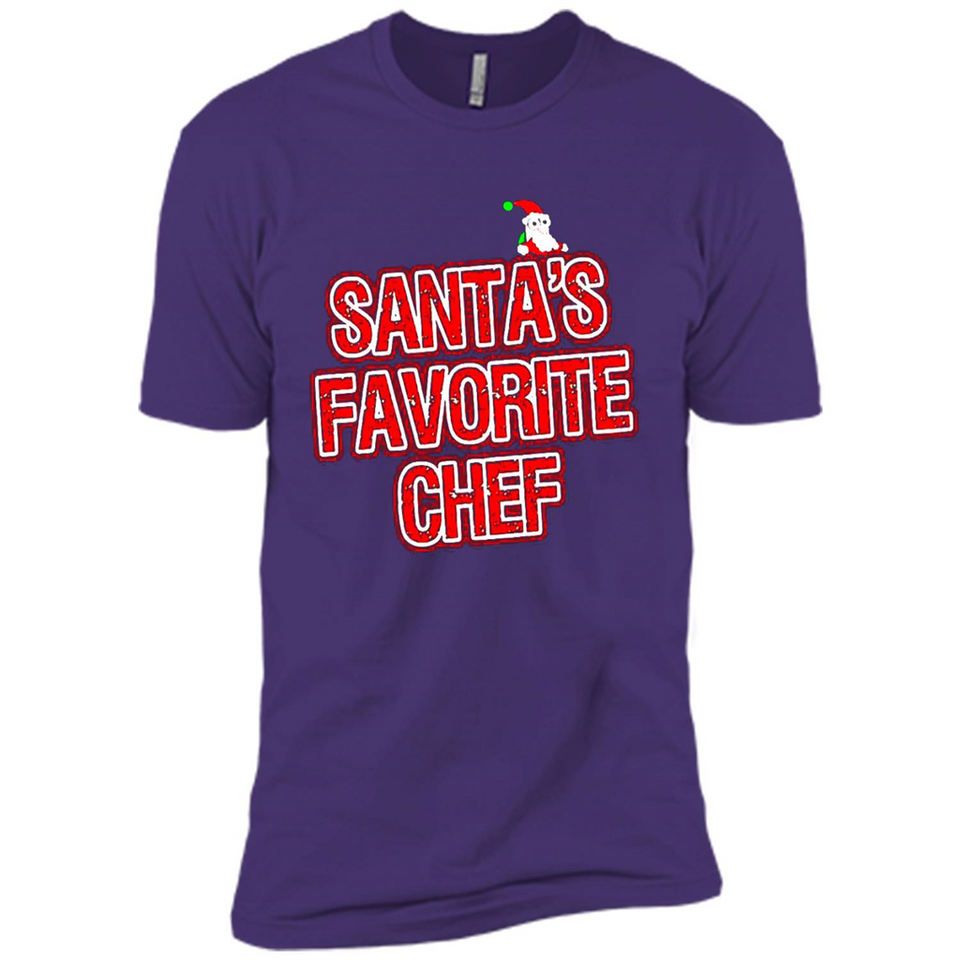 Funny Christmas Clothes - Santas Favorite Chef - Premium Short Sleeve T-Shirt