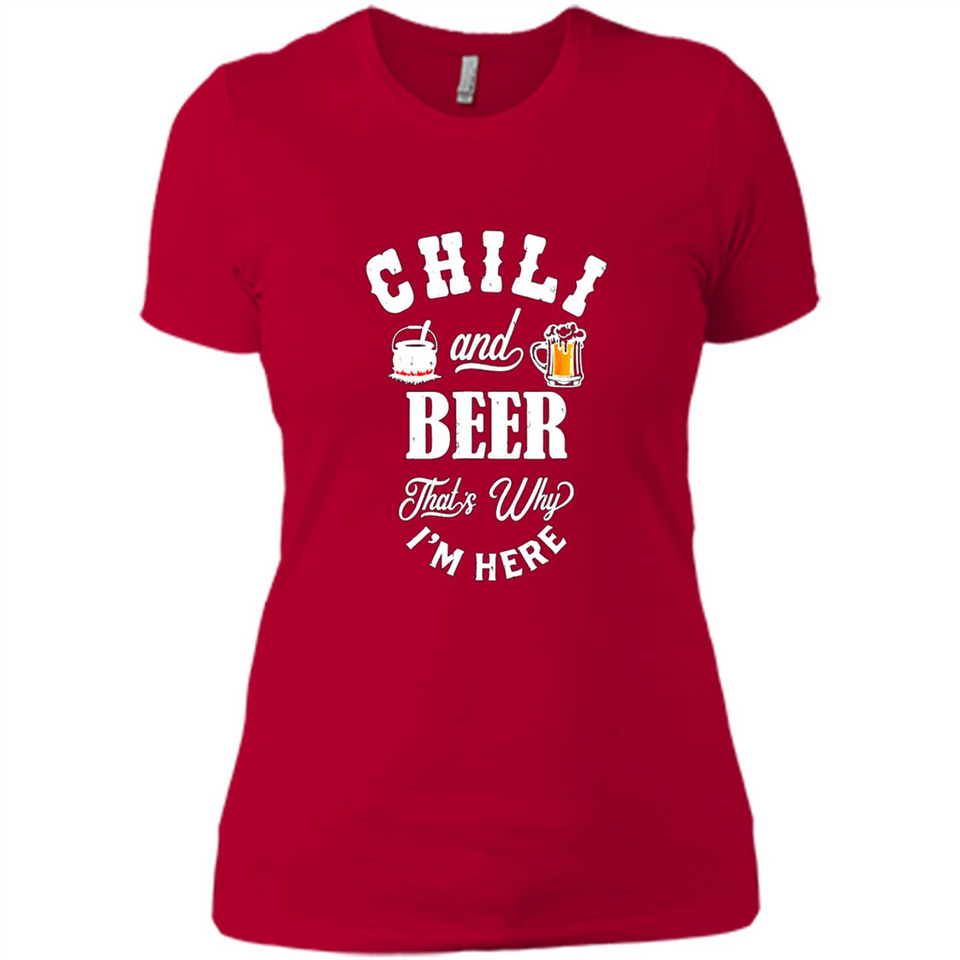 Chili Cookoff Funny T-shirt Chili And Beer - Ladies' Boyfriend T-Shirt