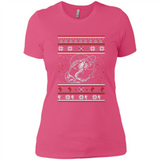 Christmas Ugly Sweater Fishing Ugly Christmas Sweater - Ladies' Boyfriend T-Shirt