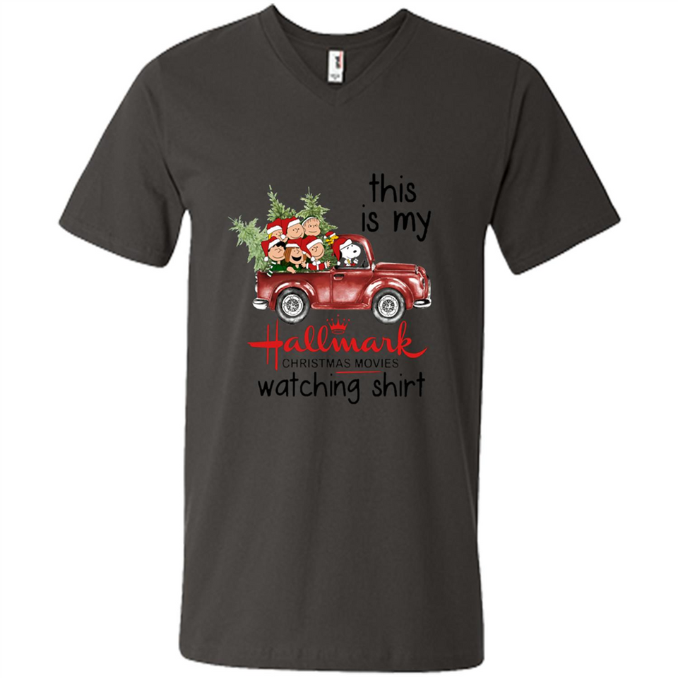 Snoopy This Is My Hallmark Christmas Movies Watching T-Shirt - Men's V-Neck