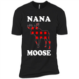 Nana Moose Funny Christmas Plaid Buffalo T-Shirt - Premium Short Sleeve T-Shirt