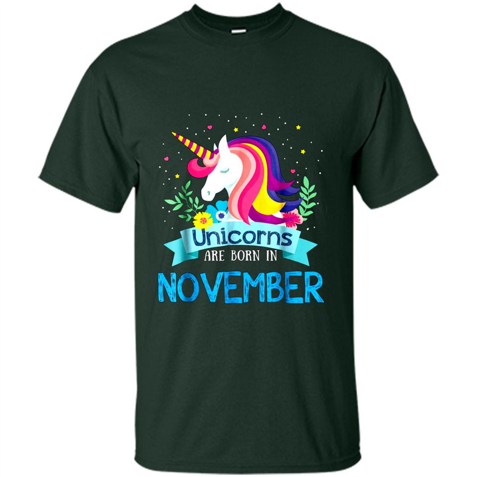 Unicorns are born in November Birthday Rainbow Gift Ladies Custom