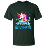 Unicorns are born in November Birthday Rainbow Gift Ladies Custom
