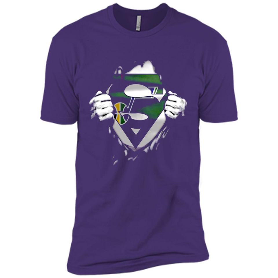 Utah Jazz And Superman Fans - Premium Short Sleeve T-Shirt
