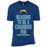 Reasons to be a Los Angeles Chargers Fan Complete List on Back - Premium Short Sleeve T-Shirt