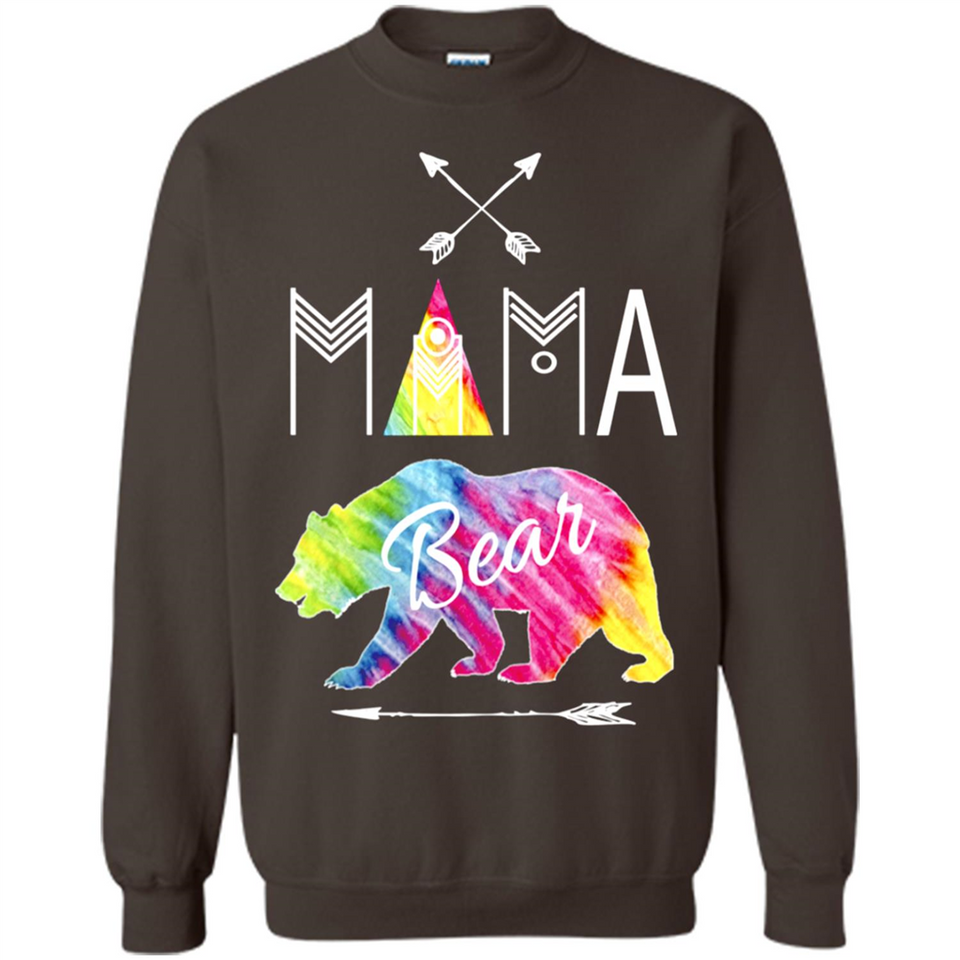 Mama Bear Shirt Tie Dye Family Vacation & Camping Tee - Sweatshirt