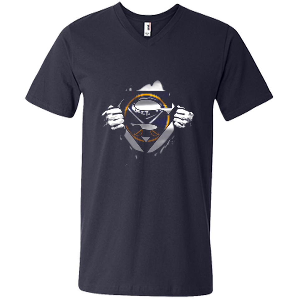 Buffalo Sabres And Superman Fans - Men's V-Neck