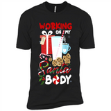 Working On My Santa Body Funny Christmas Gift Sleeve Xmas - Premium Short Sleeve T-Shirt