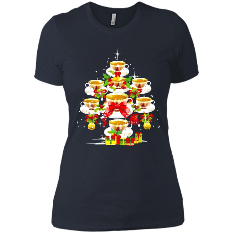 Tea Christmas Tree T-shirt Funny Tea Xmas Gift