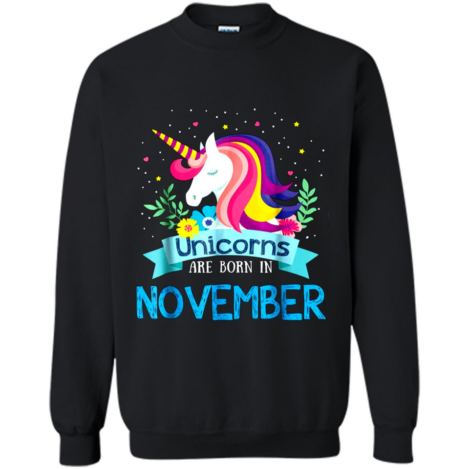 Unicorns are born in November Birthday Rainbow Gift Ladies Custom