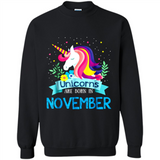 Unicorns are born in November Birthday Rainbow Gift Ladies Custom
