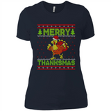 Merry Thankmas Ugly Xmas Thanksgiving Turkey Sweatshirt - Ladies' Boyfriend T-Shirt