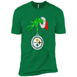 Fantastic Pittsburgh Steelers Glitter Grinch Monogram Ornament Christmas Gift - Premium Short Sleeve T-Shirt