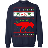 Dinosaur and Santa Clause Ugly Christmas Sweater - Sweatshirt