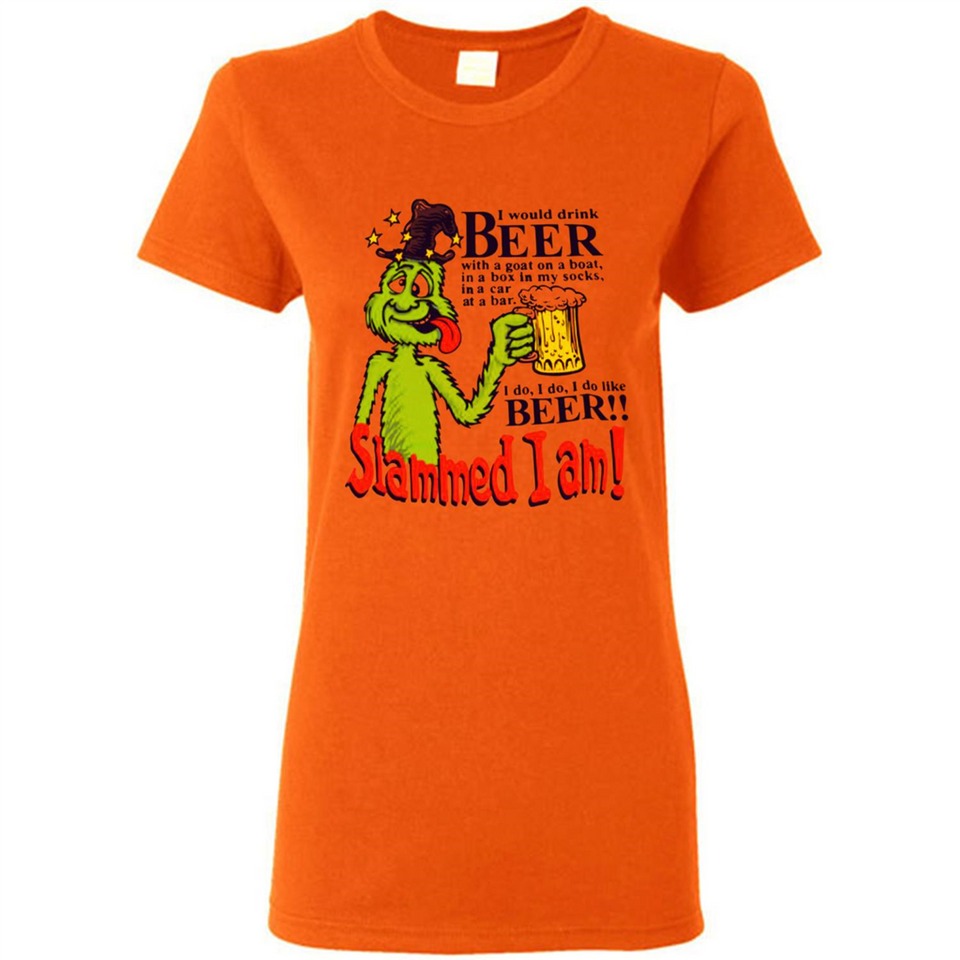 Slammed I Am I Would Drink Beer With A Goat On A Boat Shirt - Ladies Short-Sleeve