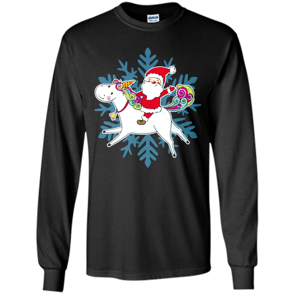 Unicorn And Santa Christmas 1 - Long Sleeve T-Shirt
