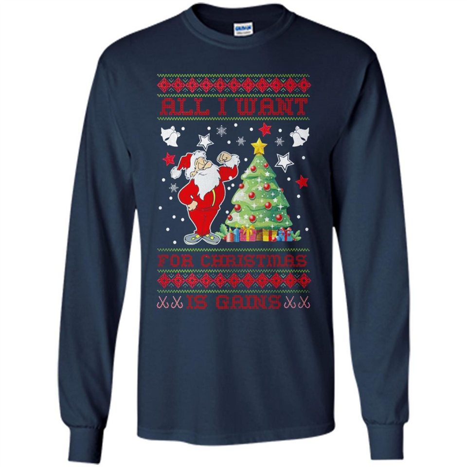 All I Want For Christmas Is Gains Christmas Tree Santa Claus
