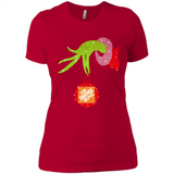 Grinch hand holding Logo HomeDepot Glitter Christmas - Ladies' Boyfriend T-Shirt