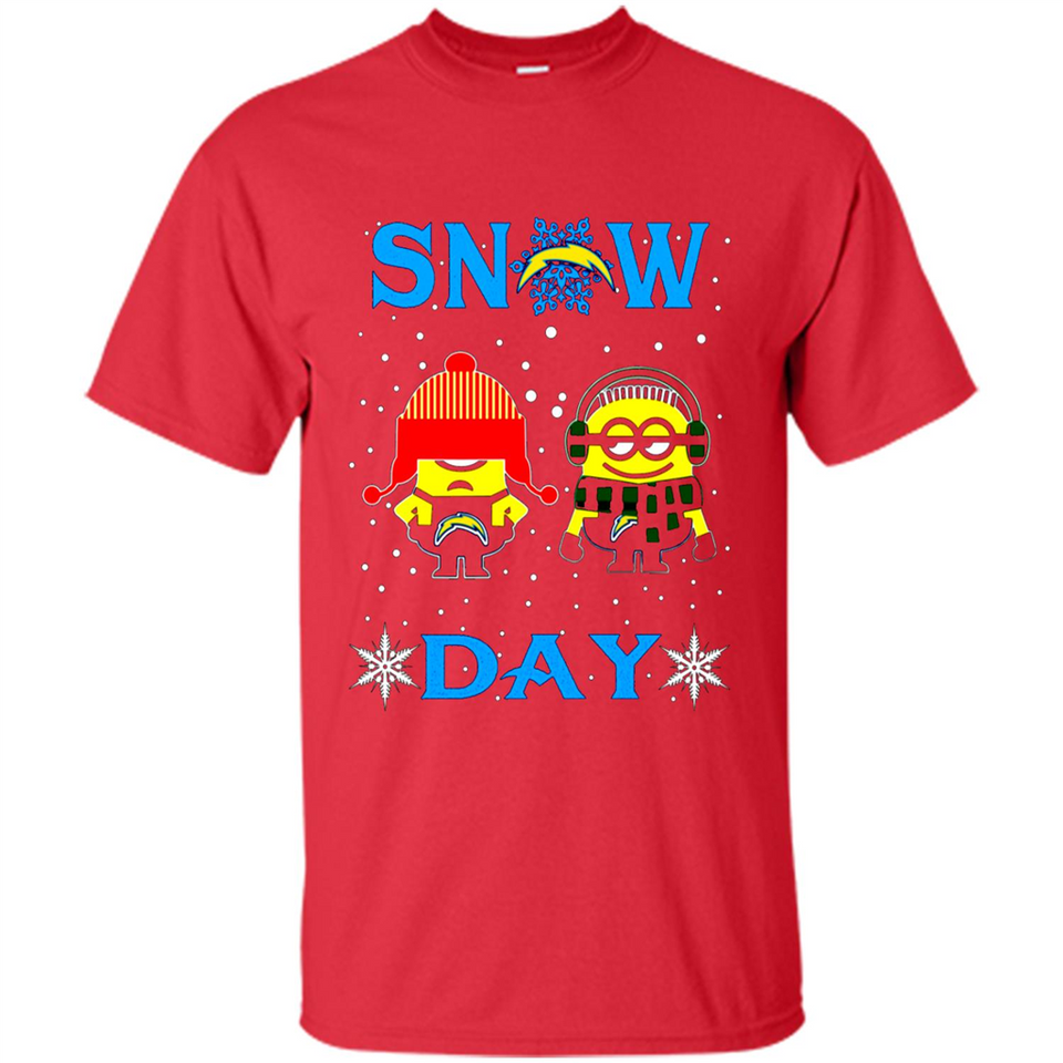 Snow Day Shirt For Los Angeles Chargers Vs Minion Fans pingpong