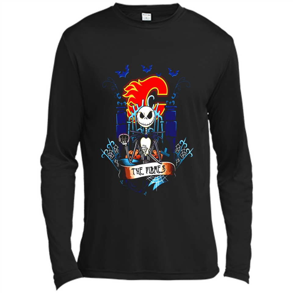 Calgary Flames Halloween The Nightmare Before Christmas - Canvas Long Sleeve T-Shirt