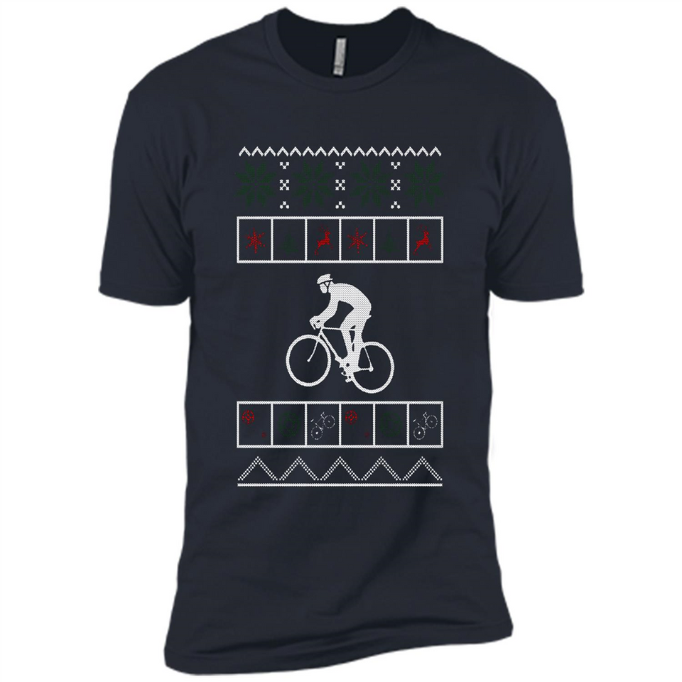 Christmas Ugly Sweater Cycling - Ugly Christmas Sweater - Premium Short Sleeve T-Shirt