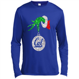 Amazing California Golden Bears Glitter Grinch Monogram Ornament Christmas Gift - Canvas Long Sleeve T-Shirt