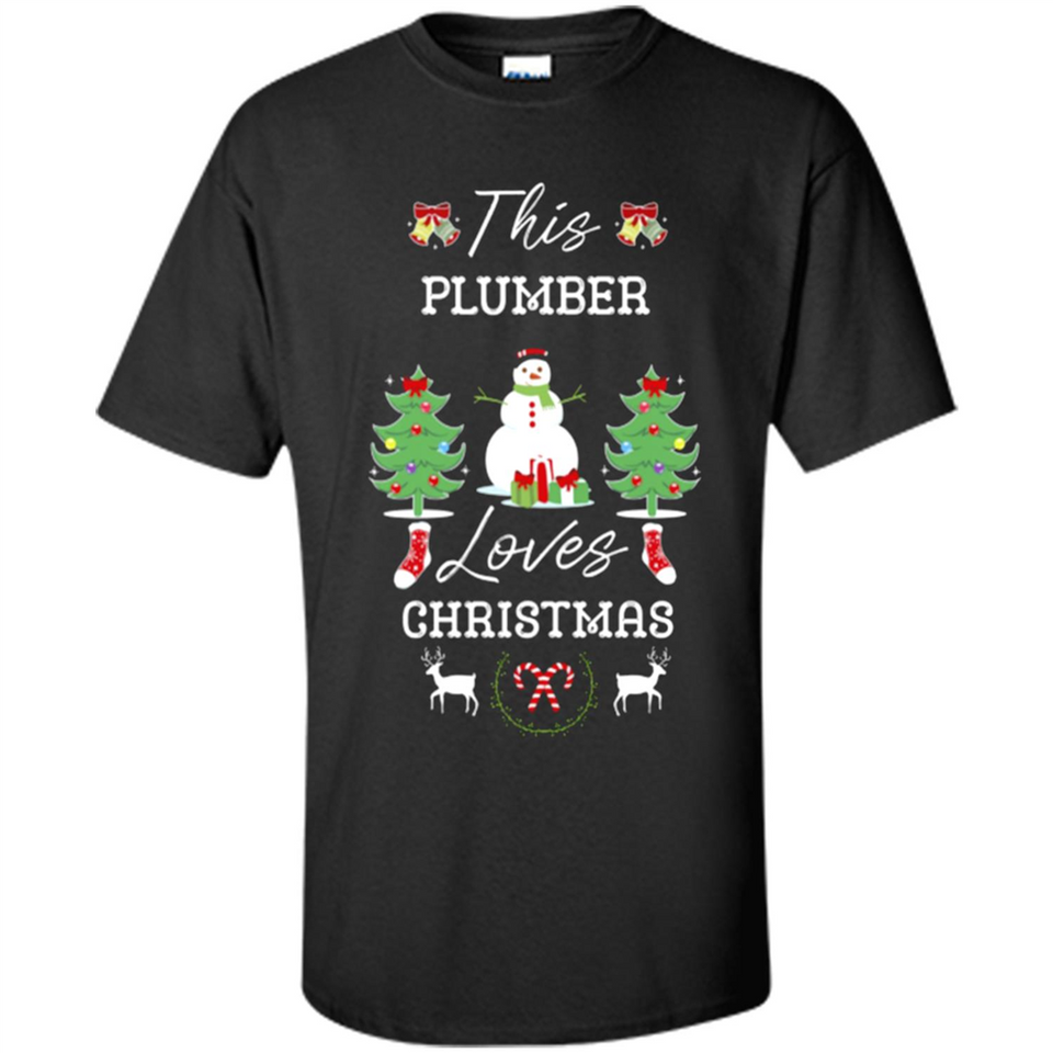 This Plumber Loves Christmas Tree Shirt with Snowman