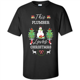 This Plumber Loves Christmas Tree Shirt with Snowman