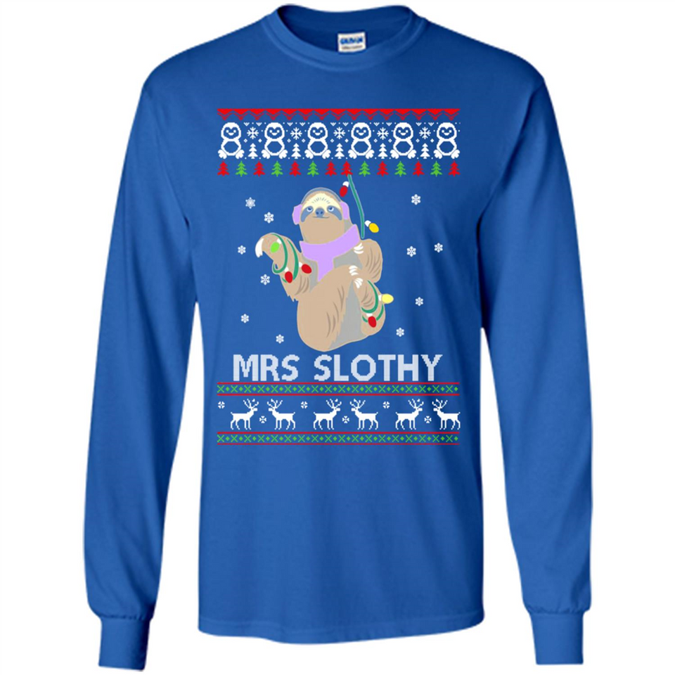 Mrs Slothy Christmas - Long Sleeve T-Shirt