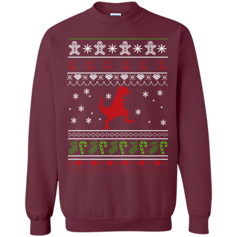 Dinosaur and Santa Ugly Christmas Sweater - Sweatshirt