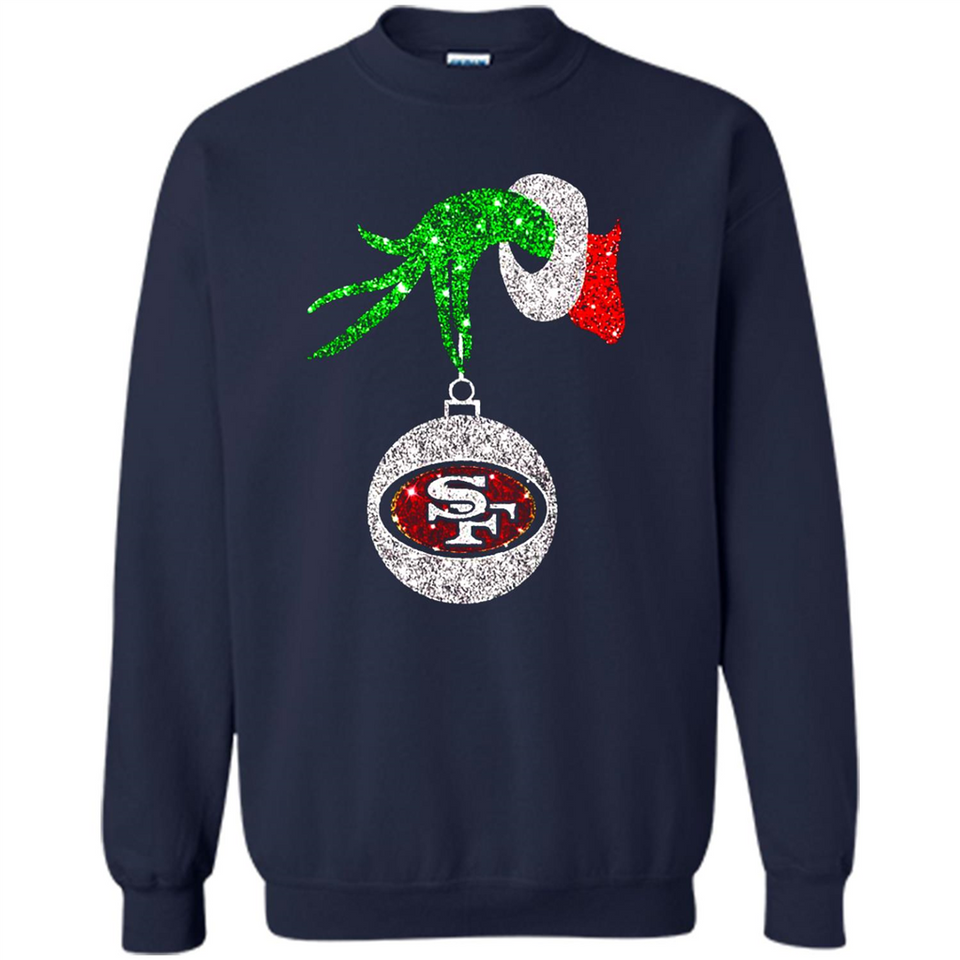 Amazing tee San Francisco 49ers Glitter Grinch Monogram Ornament Christmas Gift - Sweatshirt