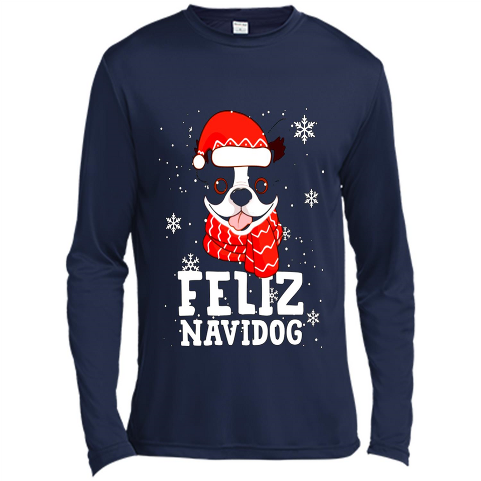 Feliz Navidog Boston Terrier Dog Ugly Xmas Sweater PING PONG