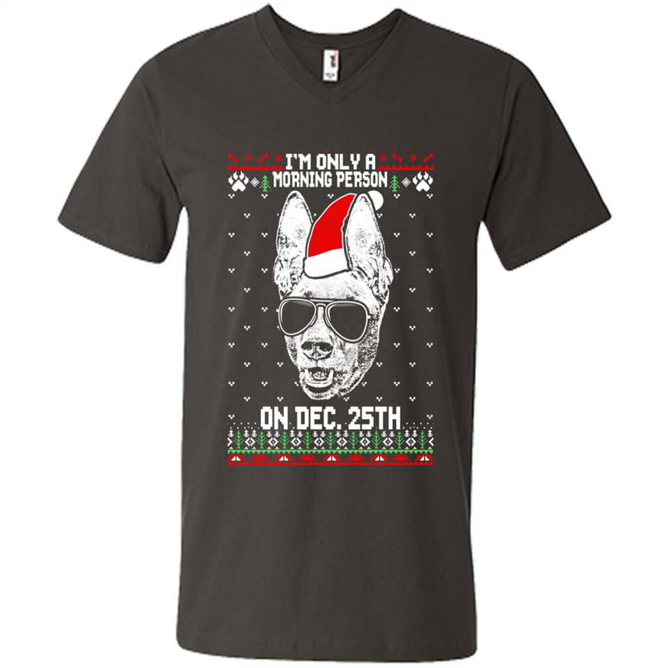 Morning Person Pharaoh Hound Funny Xmas - Men's V-Neck