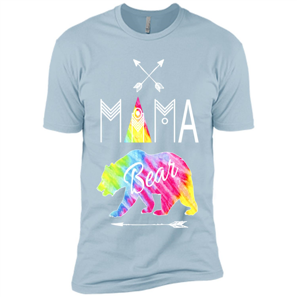 Mama Bear Shirt Tie Dye Family Vacation & Camping Tee - Premium Short Sleeve T-Shirt