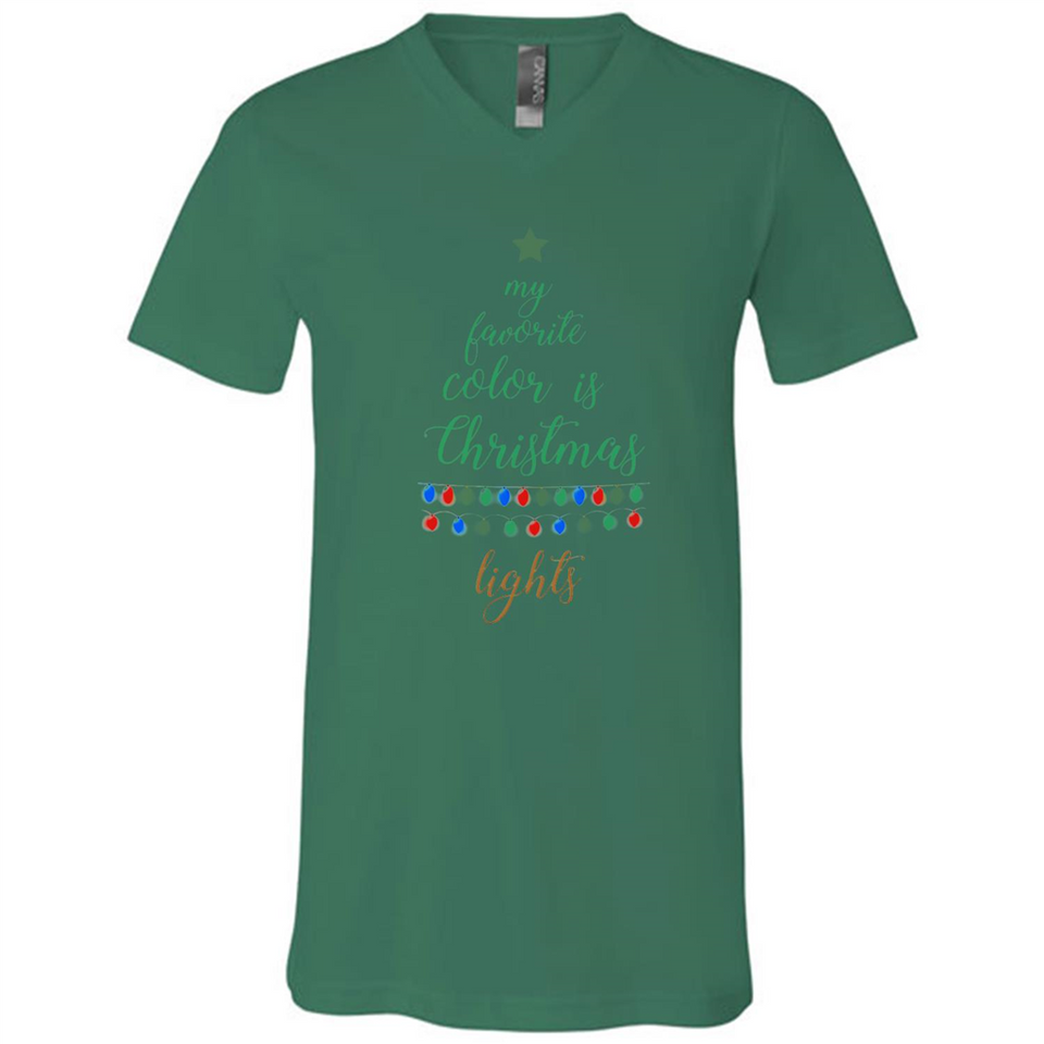 My Favorite Color is Christmas Lights Xmas Sporty T-Shirt - Canvas Unisex V-Neck