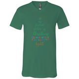 My Favorite Color is Christmas Lights Xmas Sporty T-Shirt - Canvas Unisex V-Neck