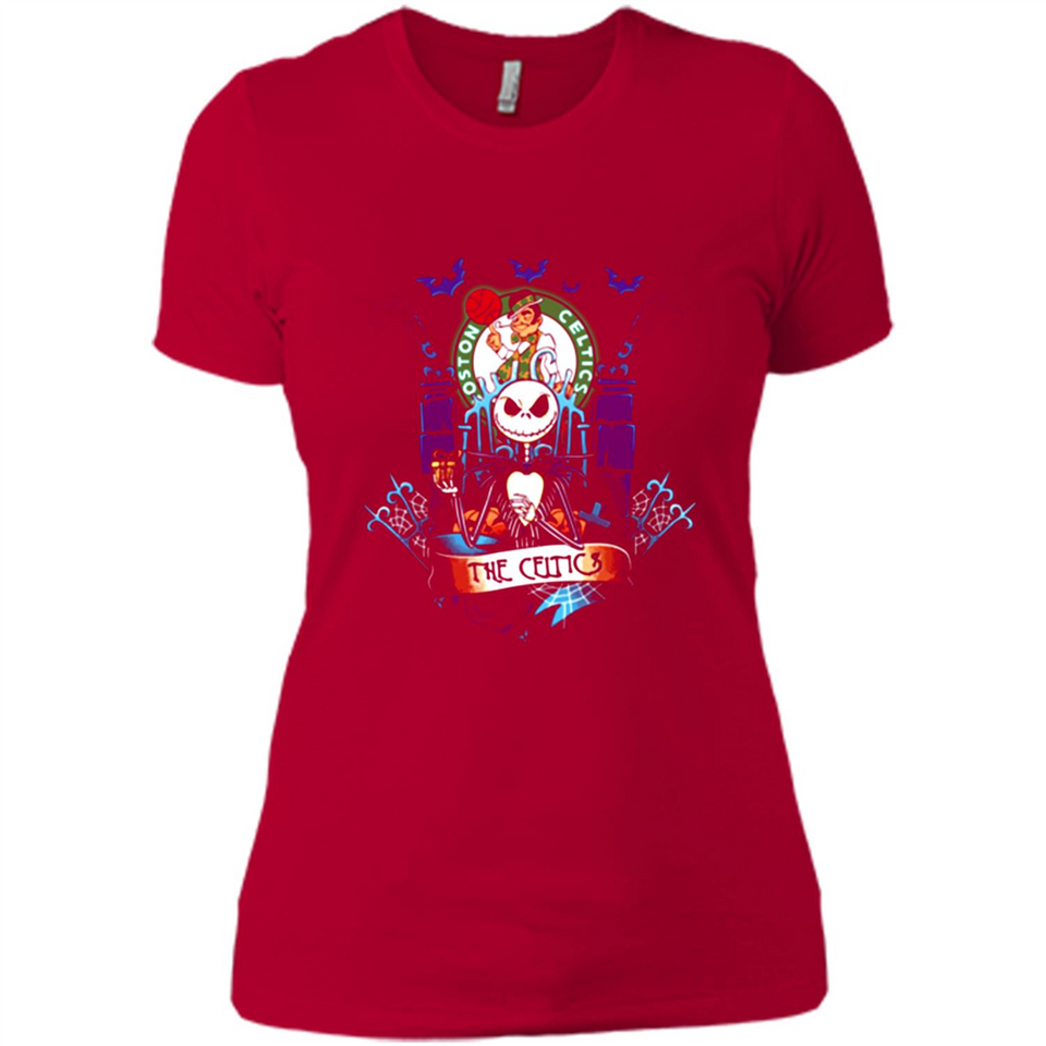 Boston Celtics Halloween The Nightmare Before Christmas - Ladies' Boyfriend T-Shirt