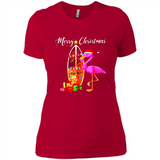Flamingo Christmas Shirt, Merry Christmas Shirt , Flamingo - Ladies' Boyfriend T-Shirt