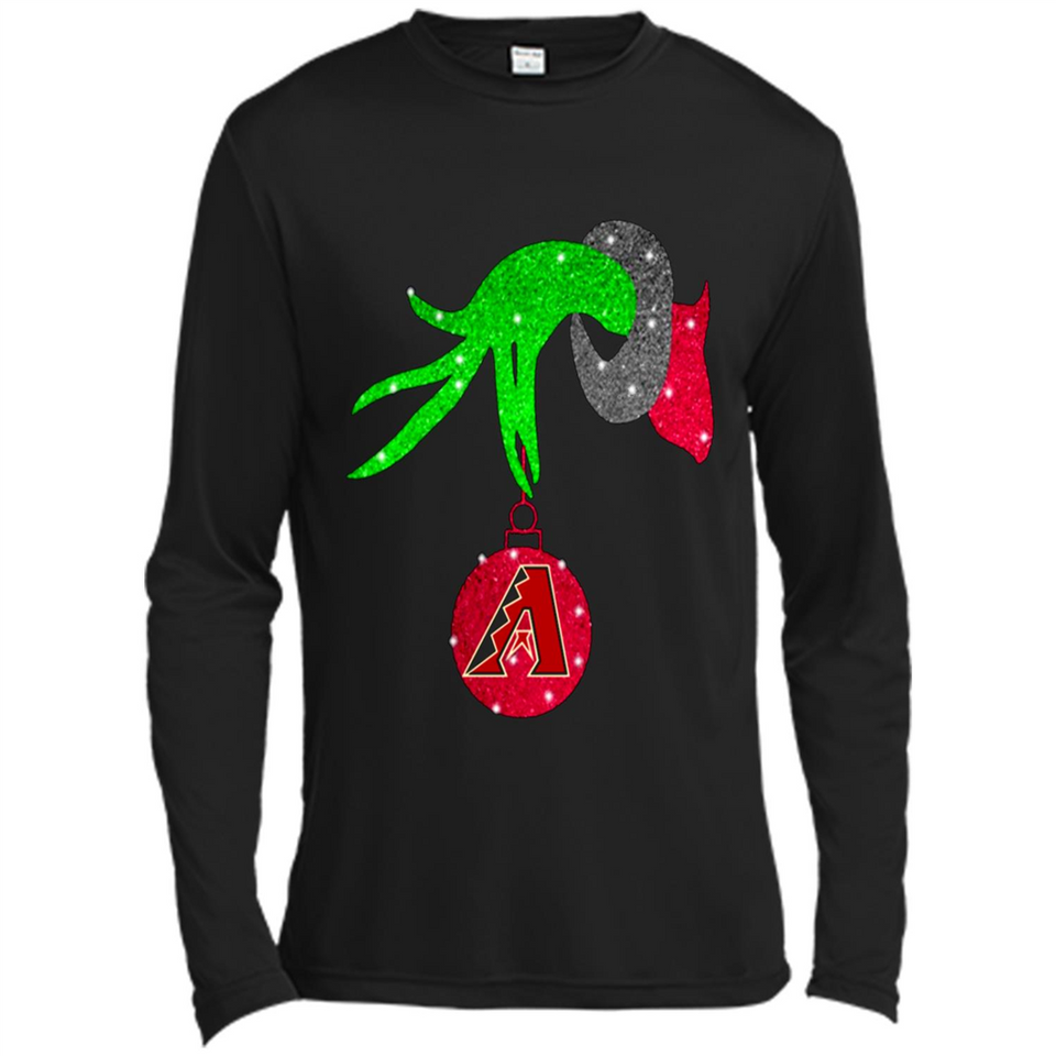 GRINCH HAND HOLDING ARIZONA DIAMONDBACKS GLITTER CHRISTMAS PINGPONG