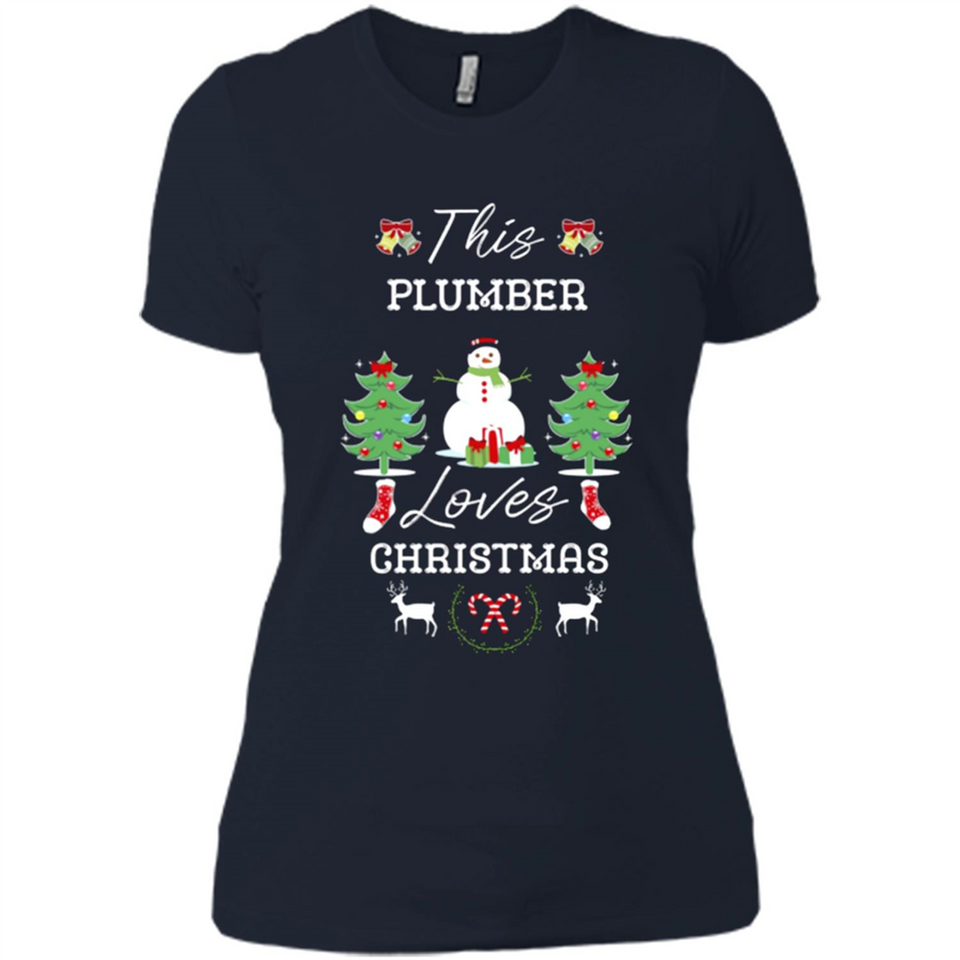 This Plumber Loves Christmas Tree Shirt with Snowman