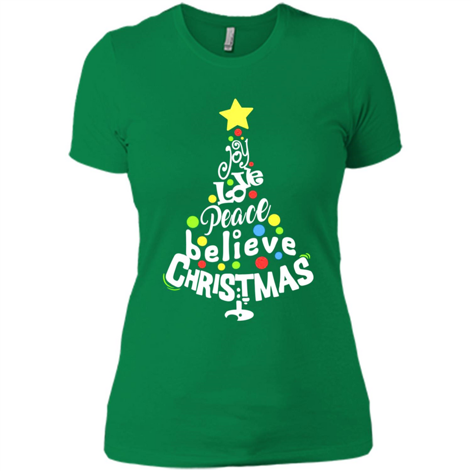 Joy Love Peace Believe Christmas Tree