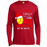 Dear Santa I Really Did Try To Be A Nice Softball Mom T-Shirt - Canvas Long Sleeve T-Shirt