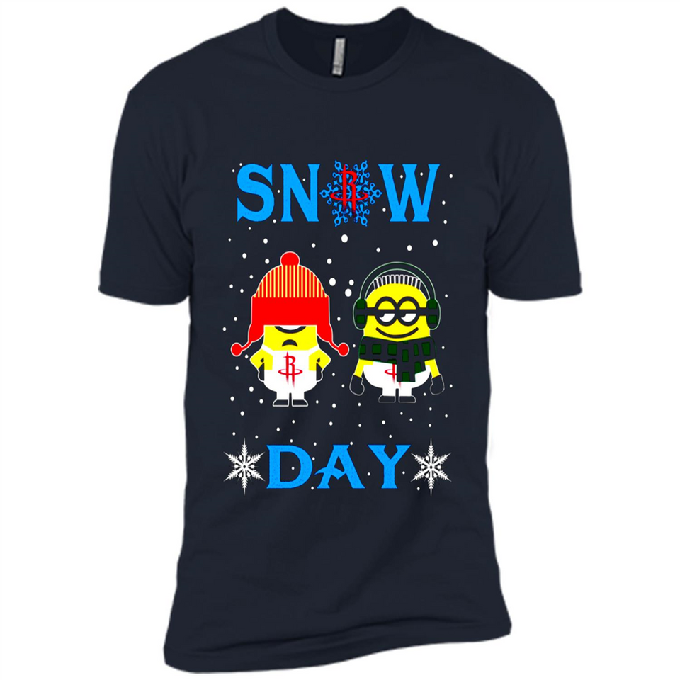 Snow Day Shirt For Houston Rockets Vs Minion Fans pingpong
